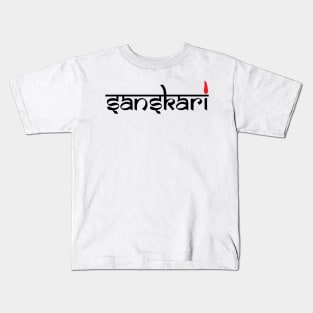 Sanskari Indian Desi Girl or boy Hindi Text T-shirt Kids T-Shirt